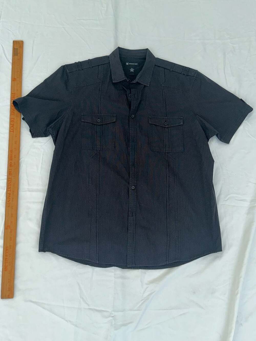 INC International Concepts Size XL Black Short Sleeve Shirt